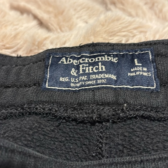 Abercrombie & Fitch Black Athletic Shorts with Drawstring Waist, size Lg - Picture 3 of 5